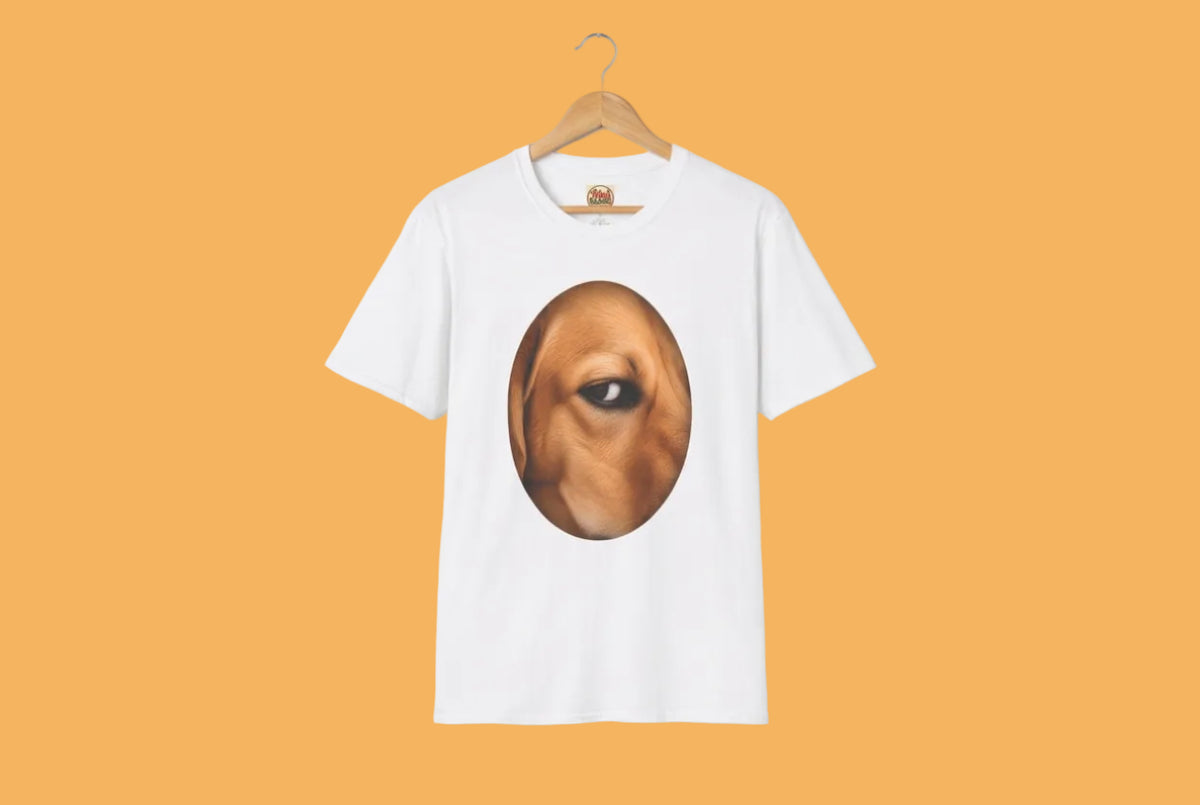 Half-Face Dog Portrait T-Shirt | Brown Dog Graphic Tee