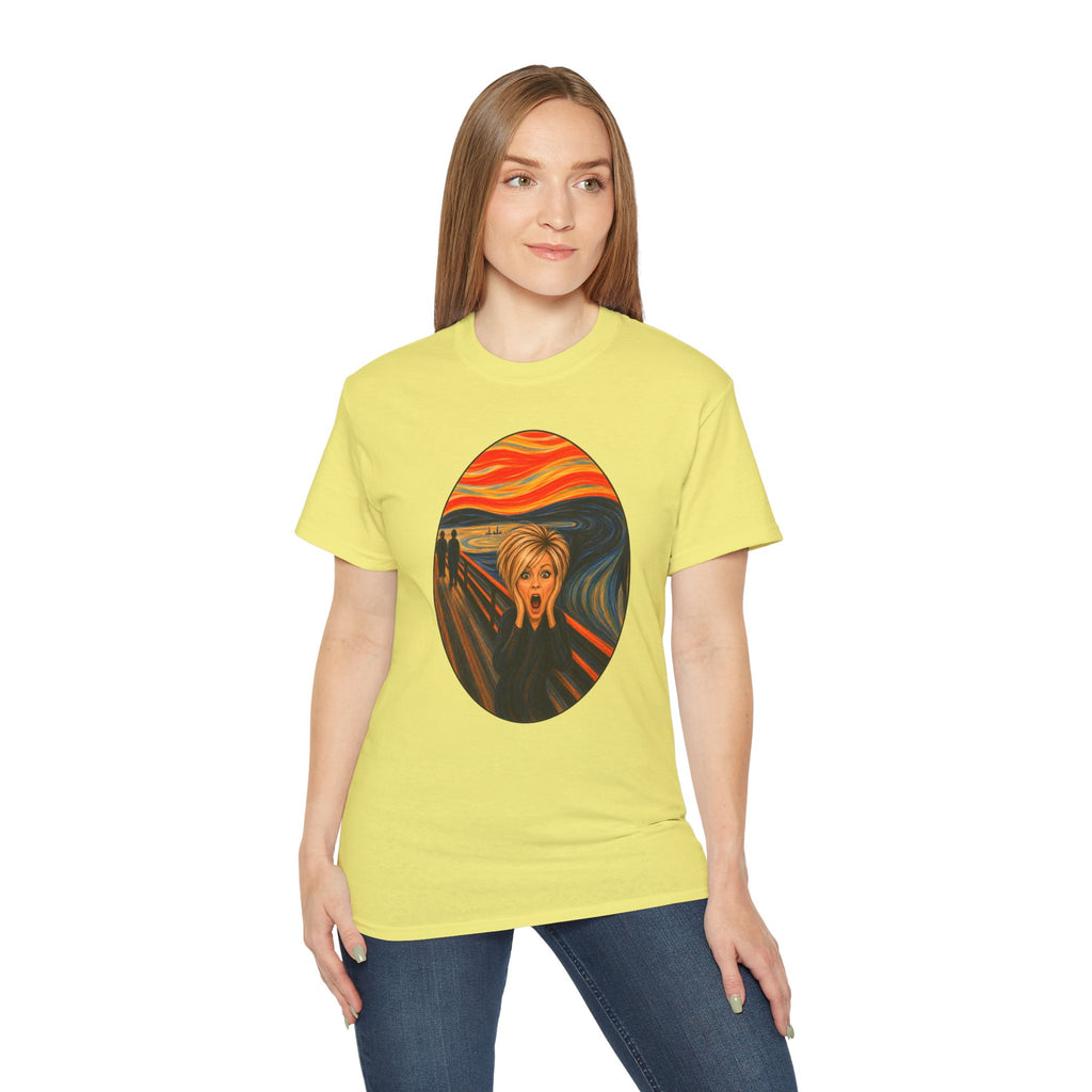 Scream Parody Portrait T-shirt | Edvard Munch Inspired Oval Print