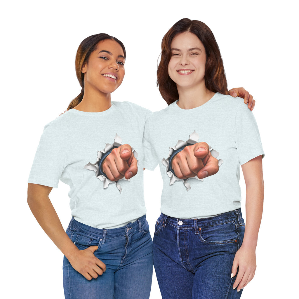 Pointing Finger T-Shirt | Torn Paper Graphic Tee