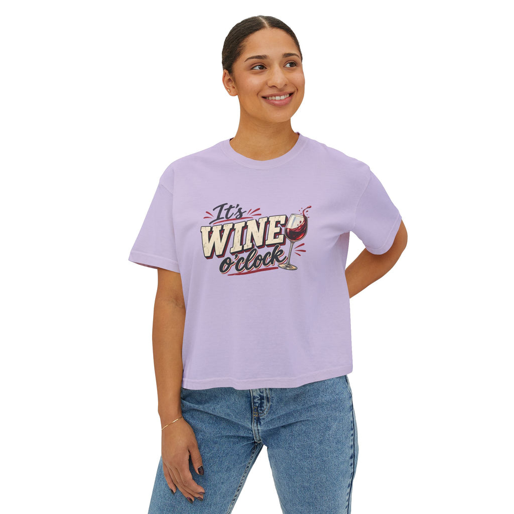 It’s Wine O’Clock | Women’s Boxy Crop T-Shirt