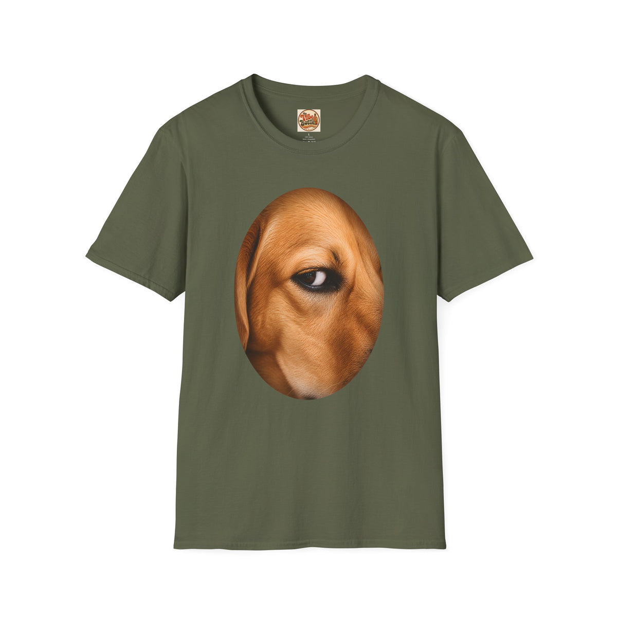 Half-Face Dog Portrait T-Shirt | Brown Dog Graphic Tee