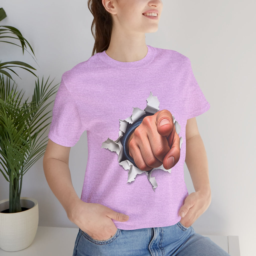 Pointing Finger T-Shirt | Torn Paper Graphic Tee