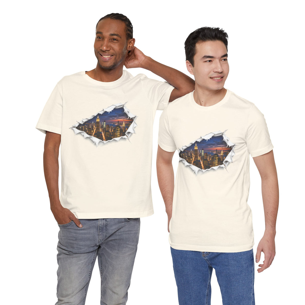 City Skyline T-Shirt | Torn Paper Urban Graphic Tee