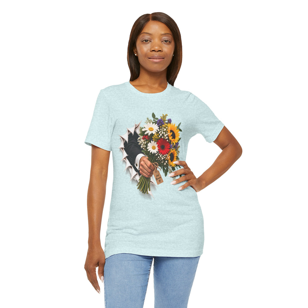 Flower Bouquet T-Shirt | Torn Paper Graphic Tee