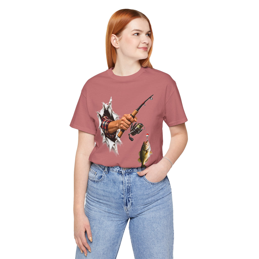 Bass Fishing T-Shirt | Hand Through Shirt Graphic Tee.