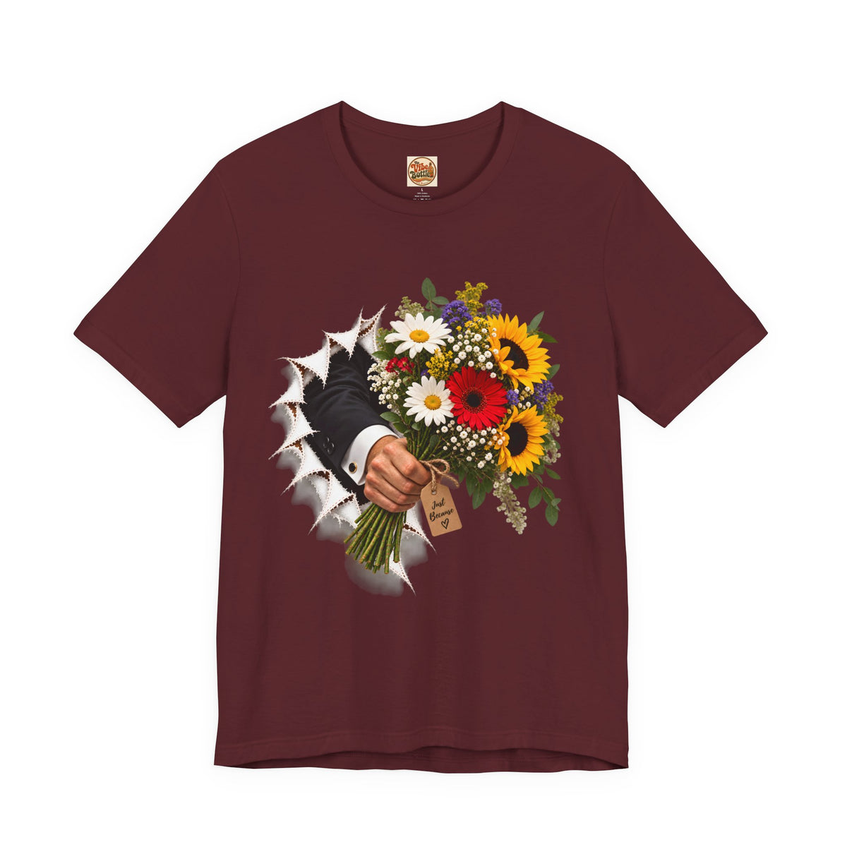 Flower Bouquet T-Shirt | Torn Paper Graphic Tee