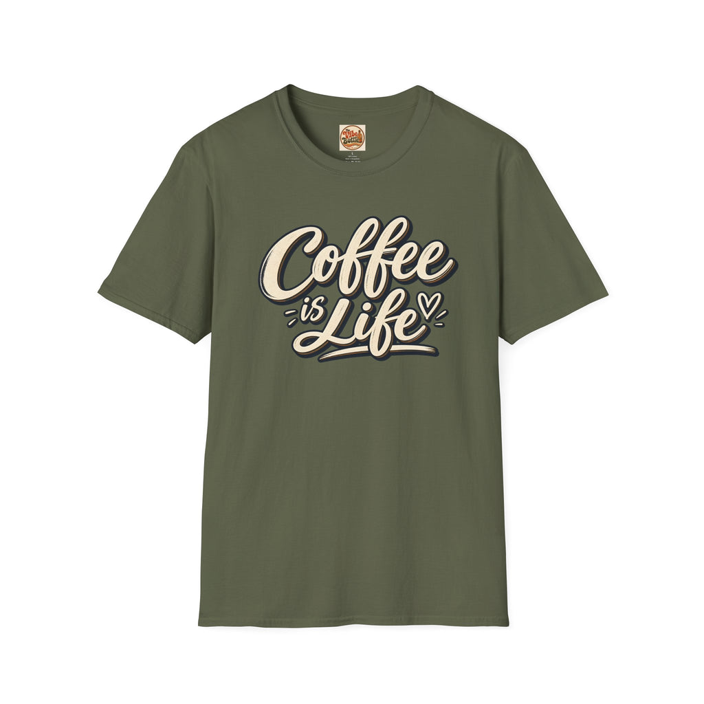 Coffee Is Life T-Shirt | Vintage Script Graphic Tee