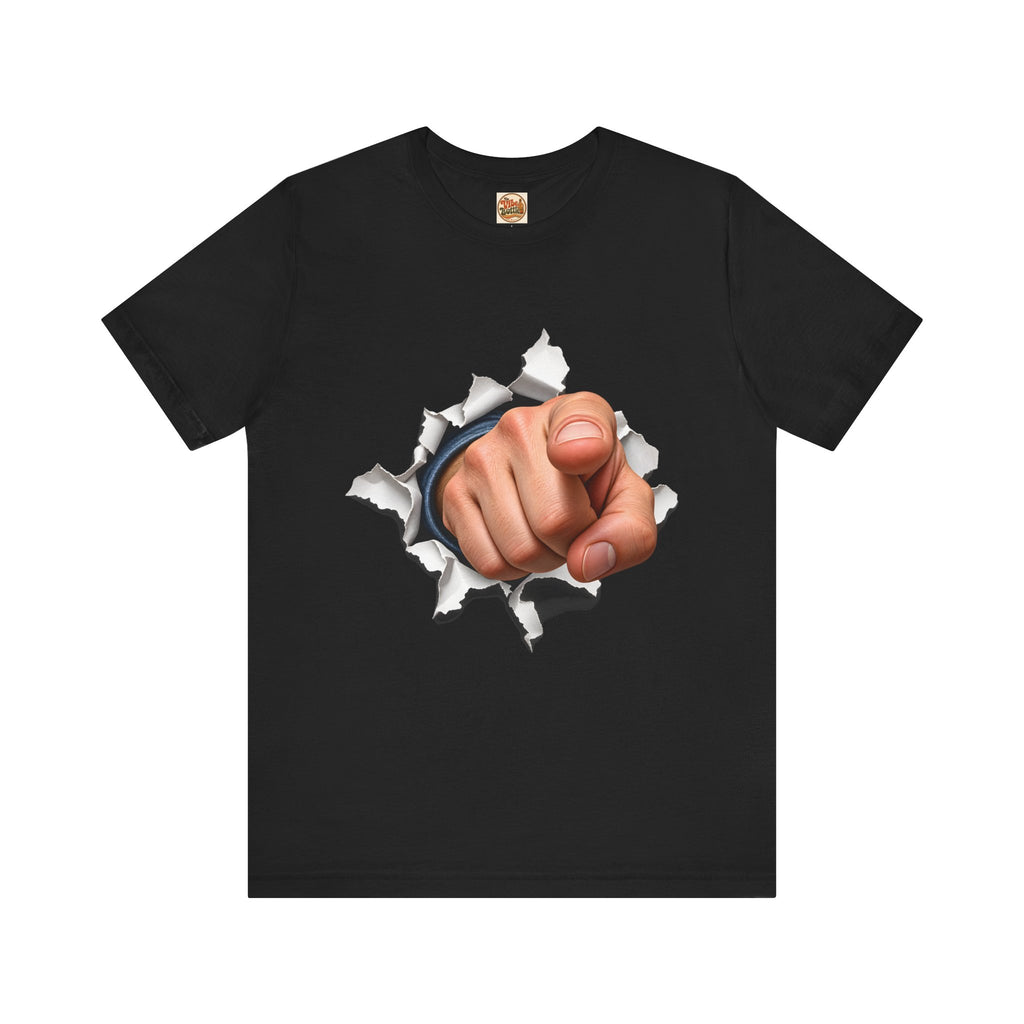 Pointing Finger T-Shirt | Torn Paper Graphic Tee