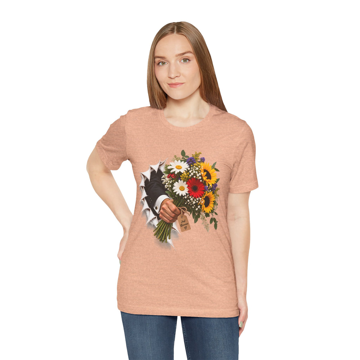 Flower Bouquet T-Shirt | Torn Paper Graphic Tee