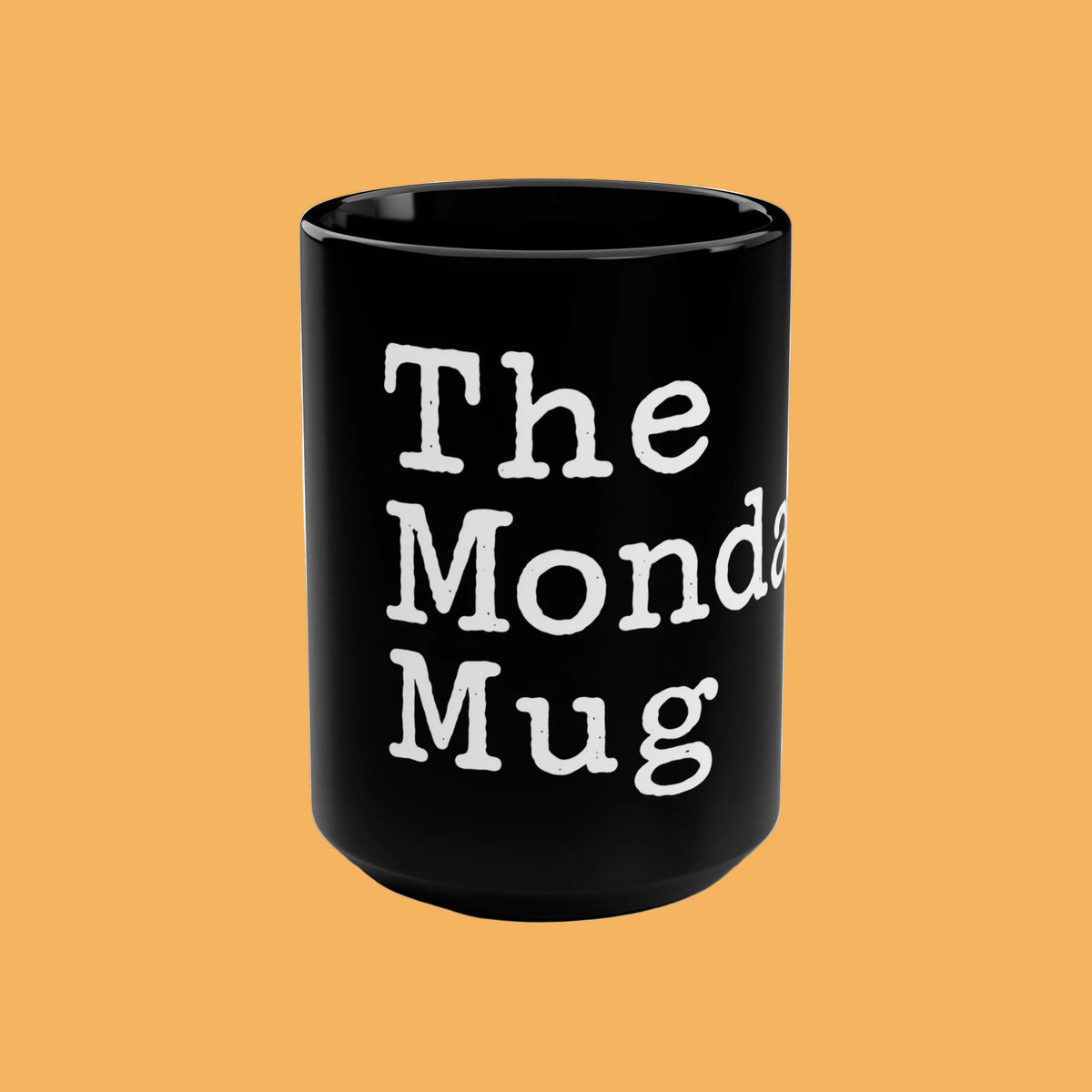 The Monday Mug | Black Ceramic Coffee Cup, 15 oz