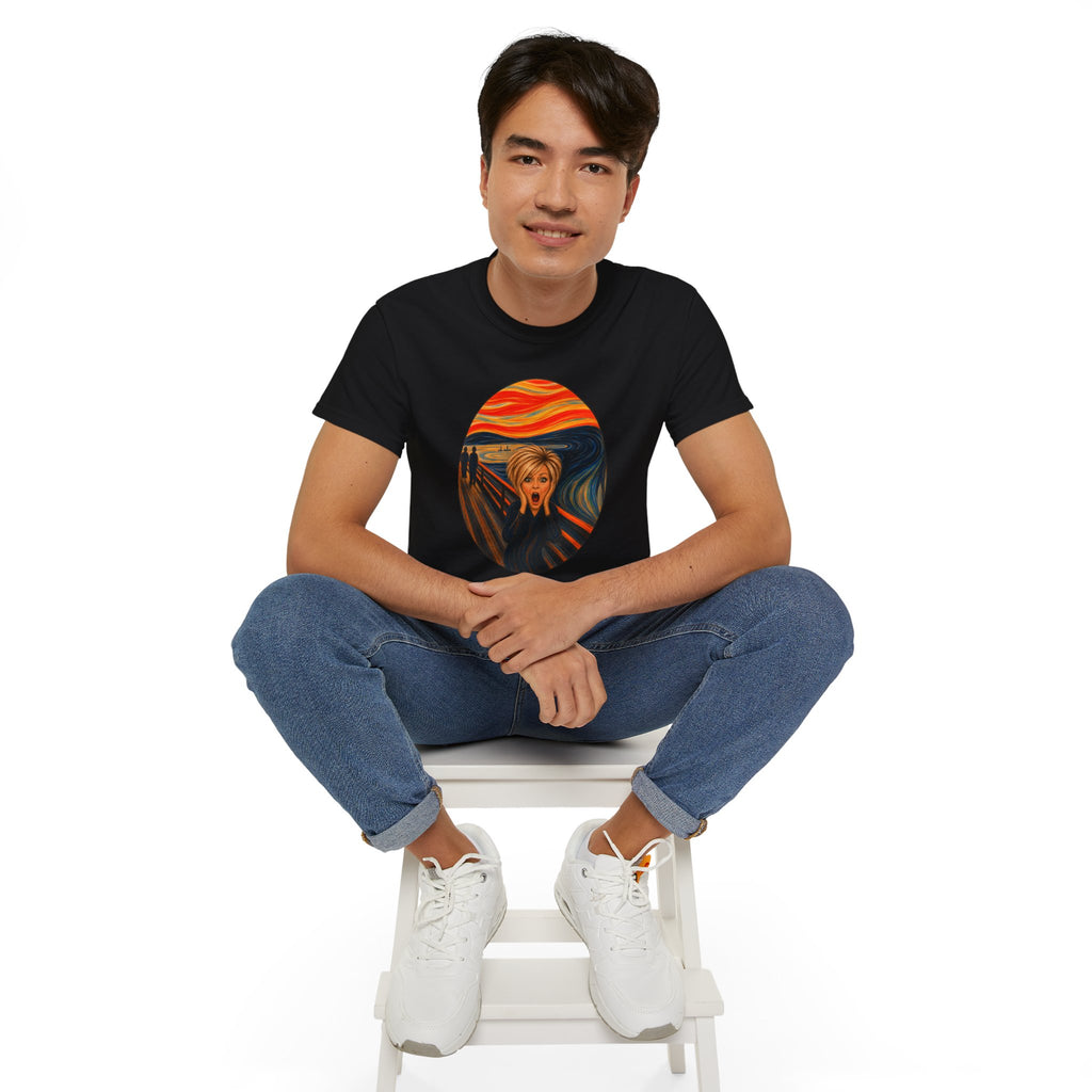 Scream Parody Portrait T-shirt | Edvard Munch Inspired Oval Print