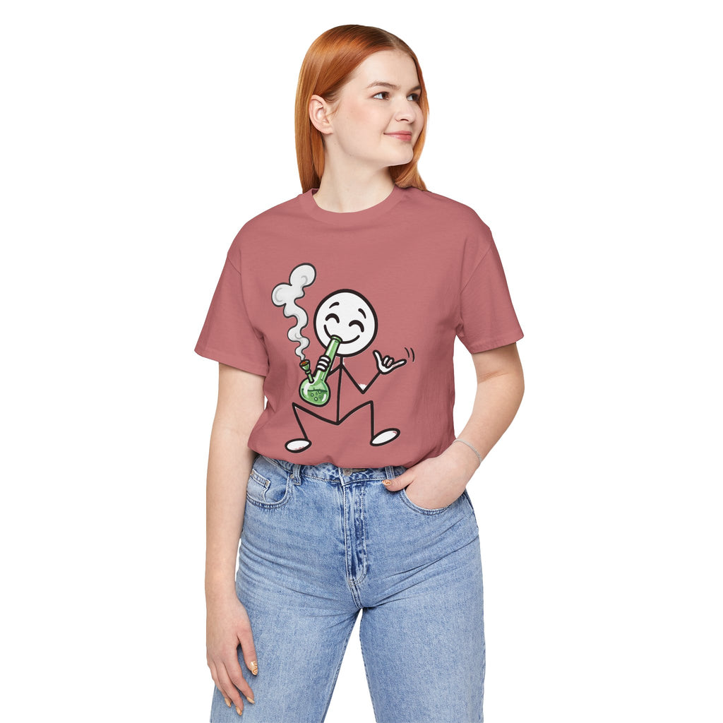 Stick Figure Bong T-Shirt | Funny Cannabis Graphic Tee