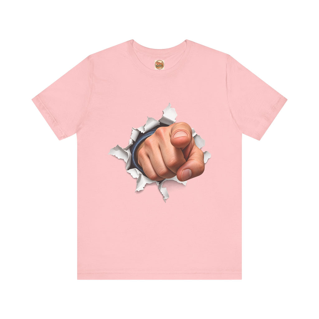 Pointing Finger T-Shirt | Torn Paper Graphic Tee