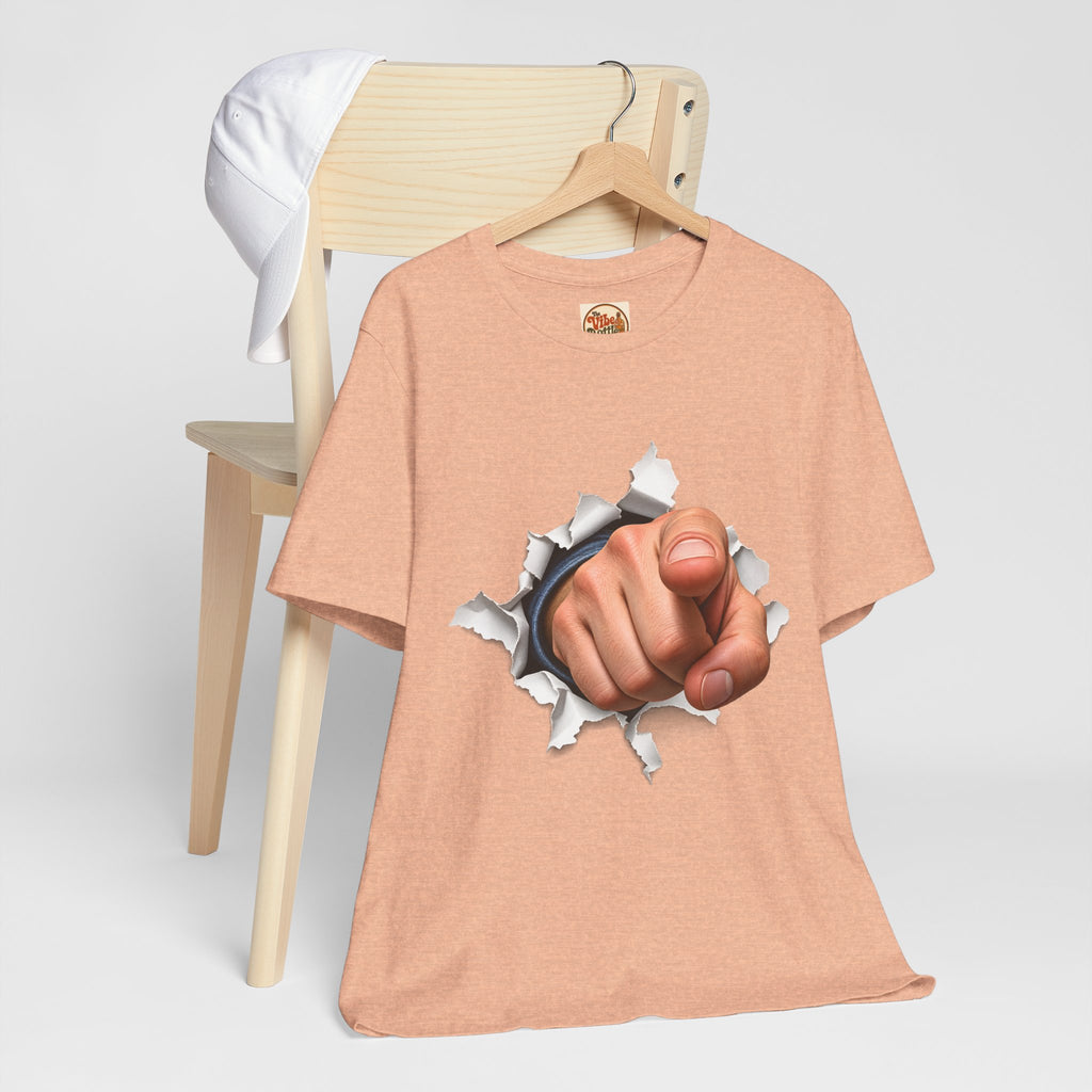Pointing Finger T-Shirt | Torn Paper Graphic Tee