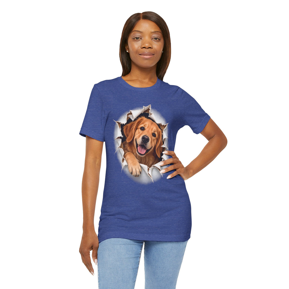 Smiling Labrador T-Shirt | Torn Paper Dog Graphic Tee