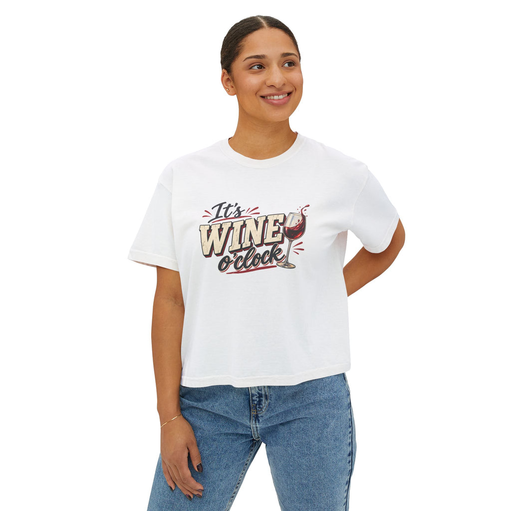 It’s Wine O’Clock | Women’s Boxy Crop T-Shirt