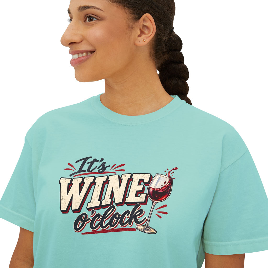 It’s Wine O’Clock | Women’s Boxy Crop T-Shirt