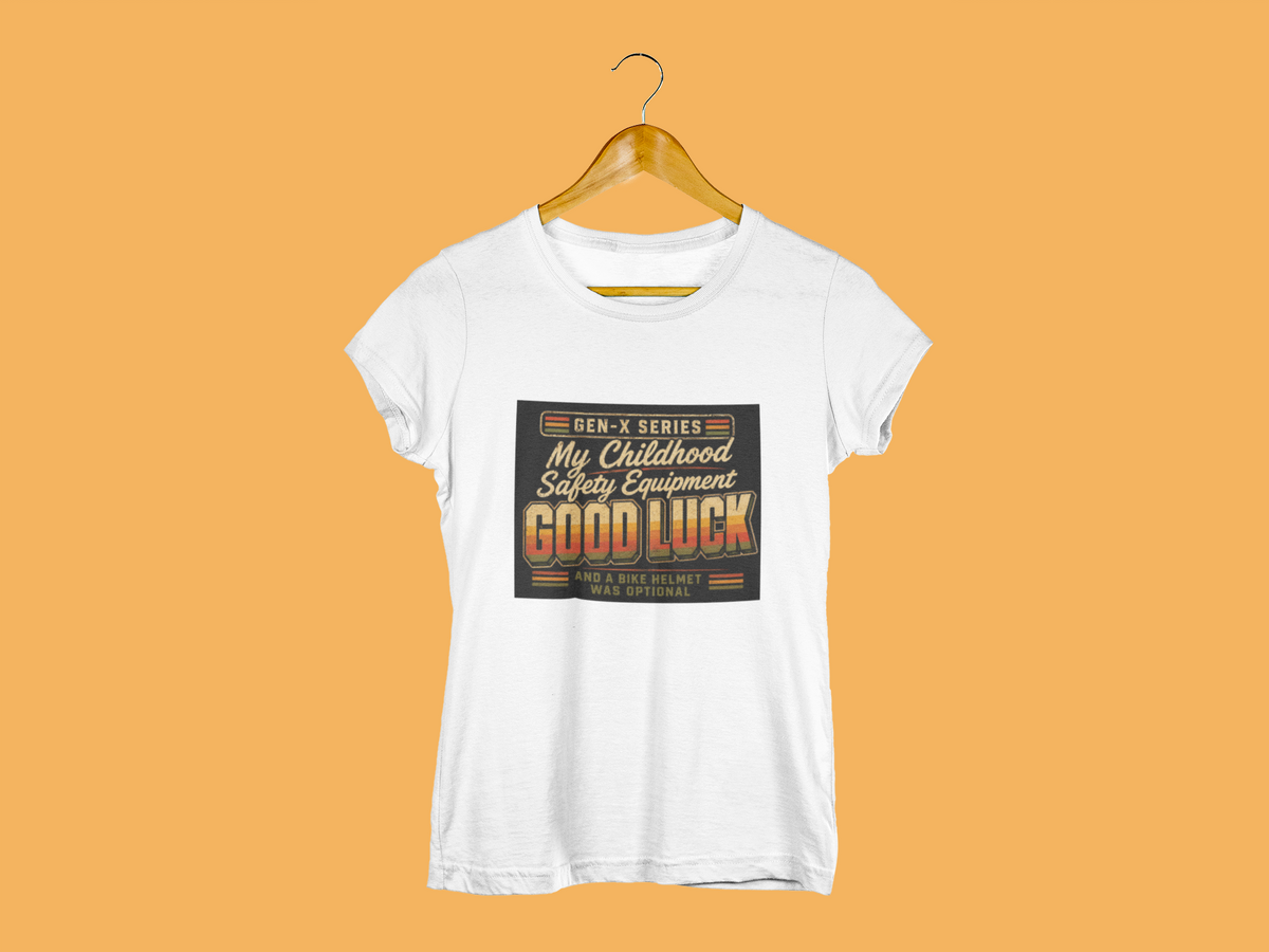 Gen X Shirt, My Safety Equipment Was Good Luck T-Shirt, Funny 80s Nostalgia Tee, Retro Childhood Graphic Shirt, Generation X Gift Idea