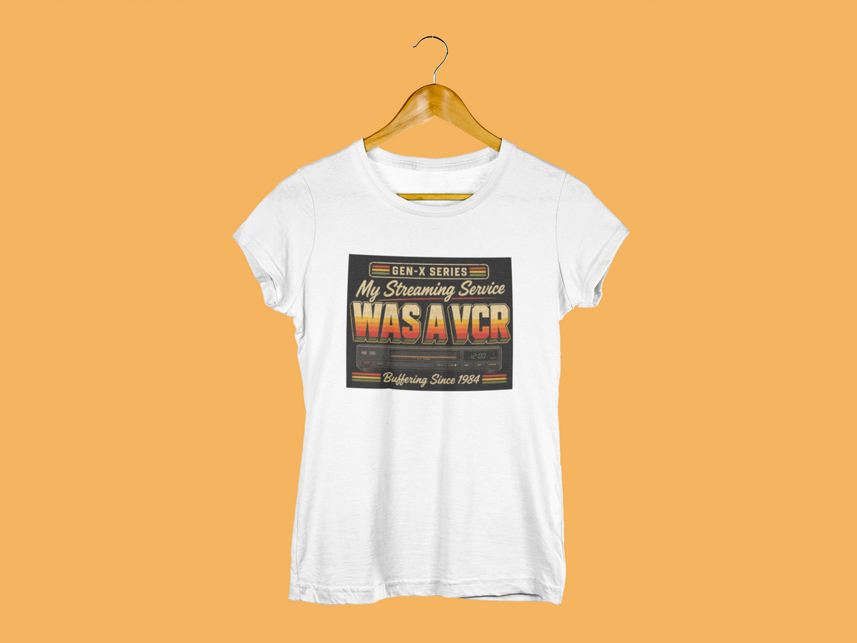 My Streaming Service Was A VCR T-Shirt, 80s Nostalgia Shirt, Retro Tech Tee, Funny Vintage Media Gift, Unisex Graphic Movie Lover Shirt
