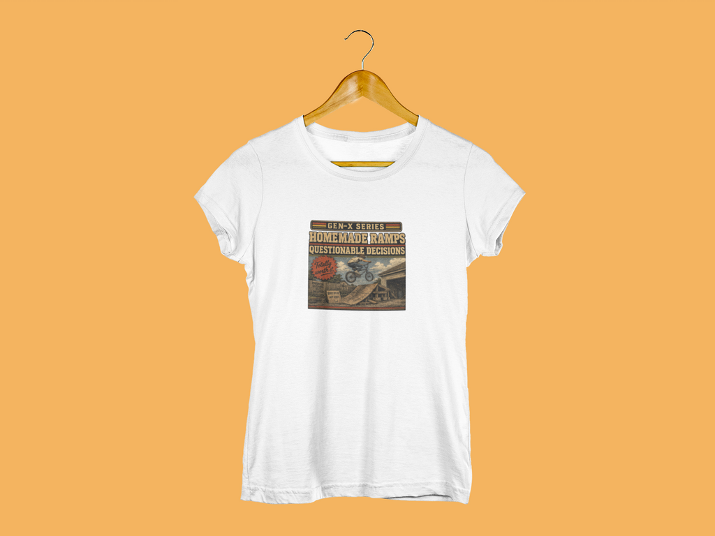 Gen X Series, Homemade Ramps Questionable Decisions T-Shirt, Funny 80s Childhood Tee, Retro Nostalgia Gift, Generation X Apparel