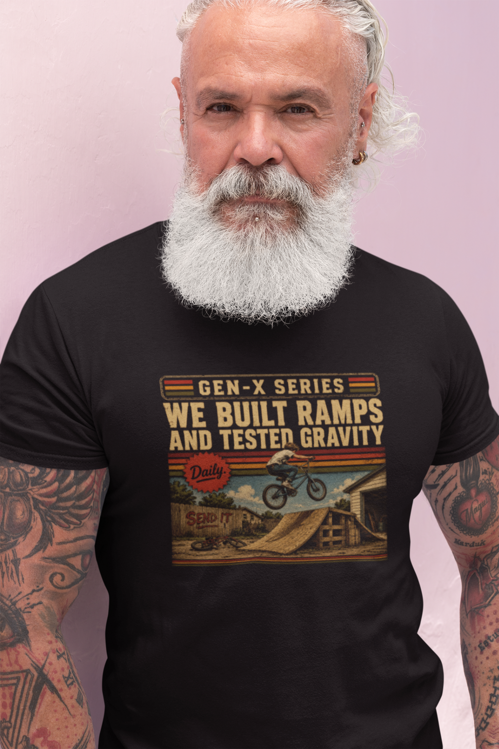 Testing Gravity black shirt portrait