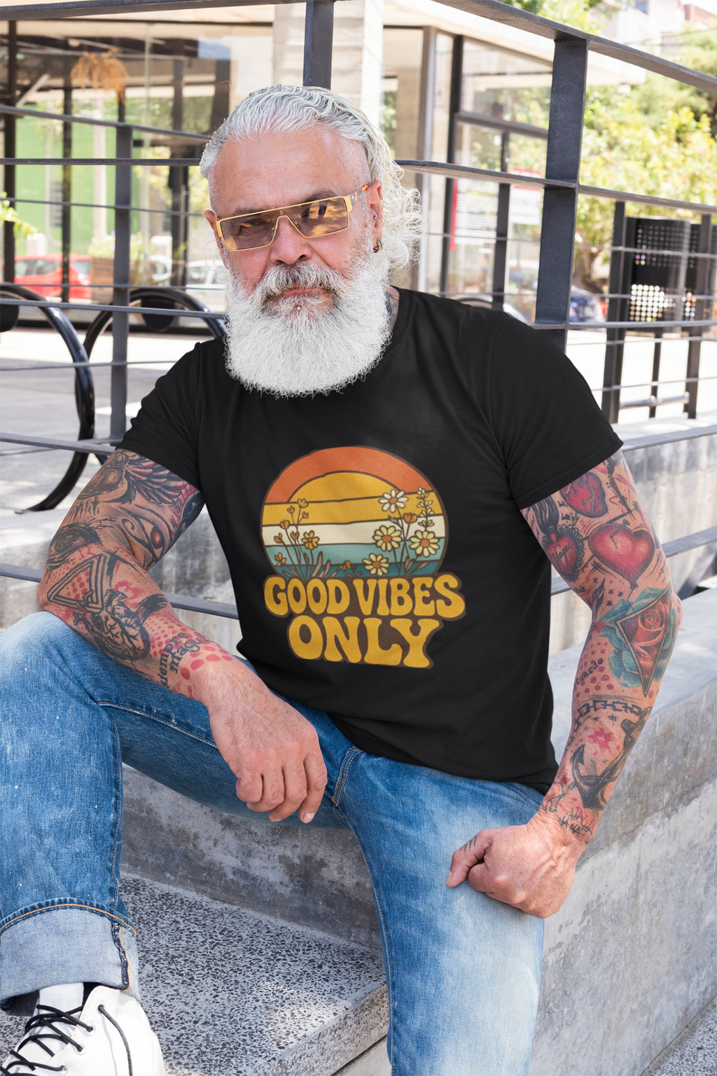 Good Vibes Only black shirt lifestyle